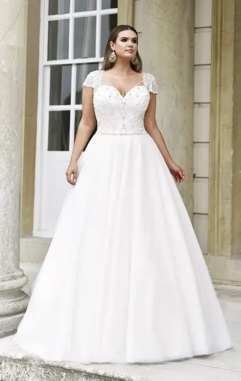 TC W402 Beaded Ballgown Skirt Plus Size Wedding Dress True Curves